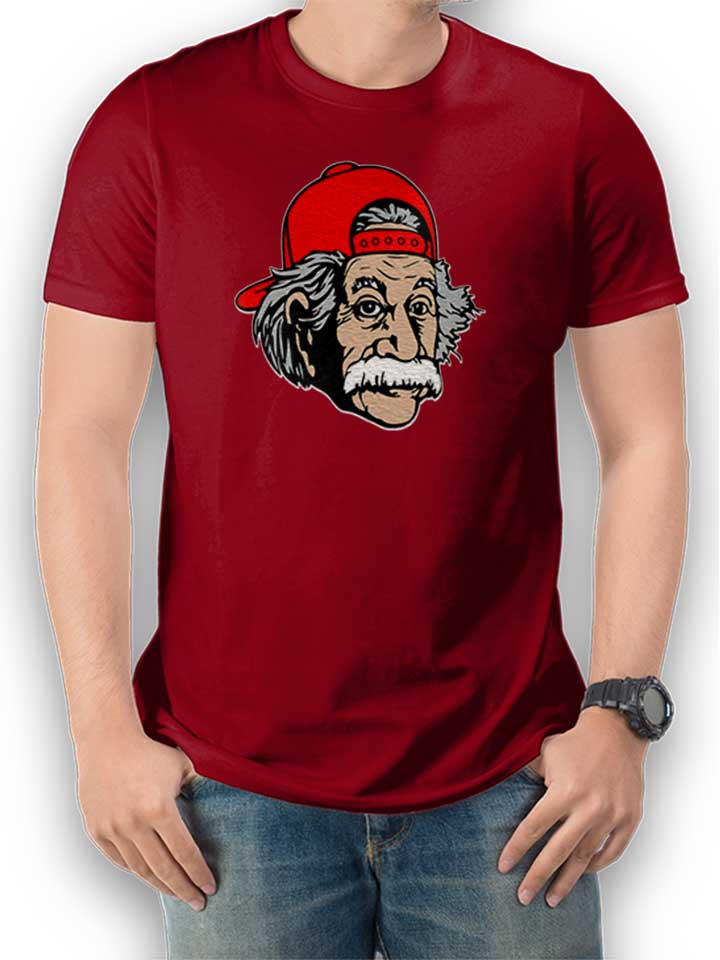 Einstein Baseballcap T-Shirt bordeaux L