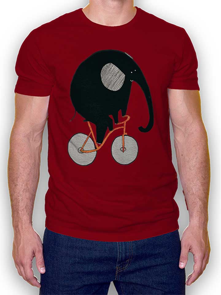 Elephant Bike T-Shirt bordeaux L