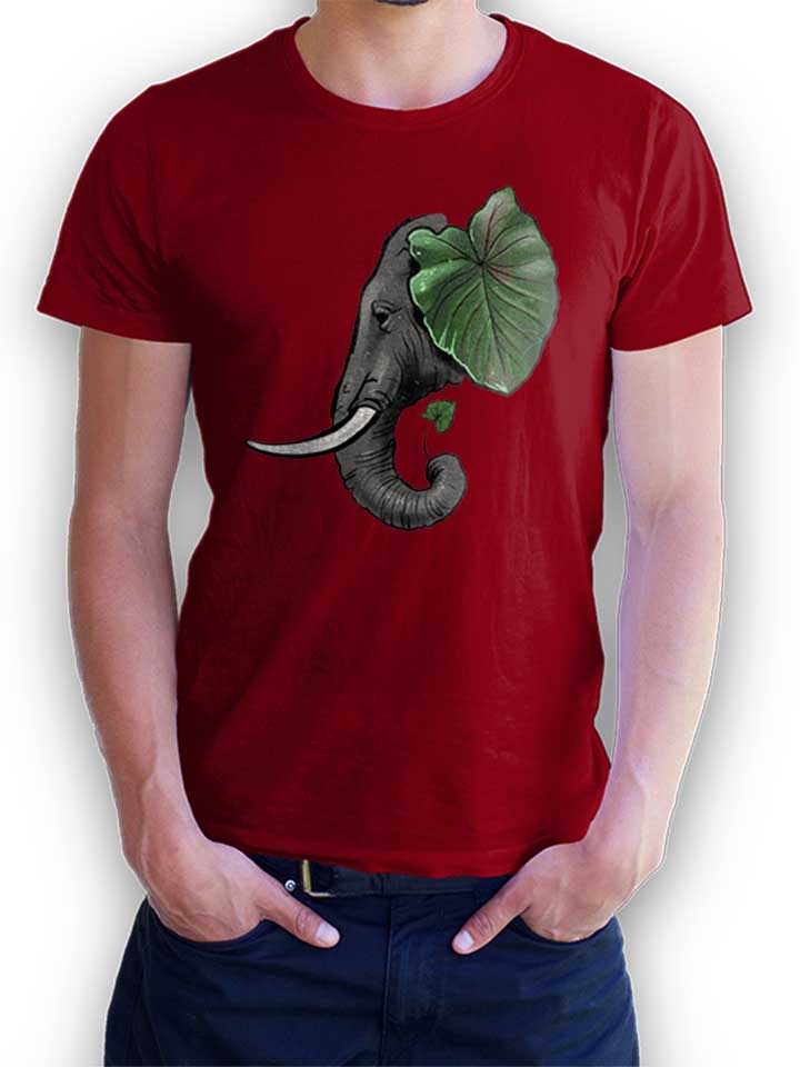 Elephant Leaf T-Shirt maroon L