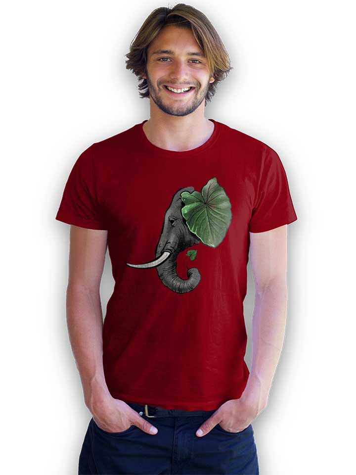 elephant-leaf-t-shirt bordeaux 2