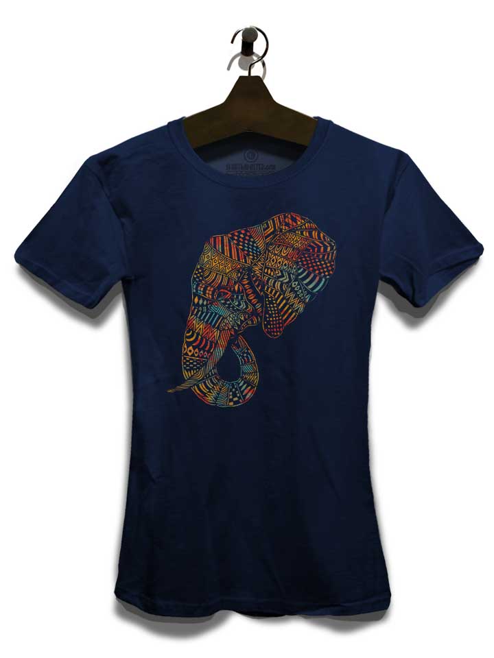 elephant-tribal-tattoo-damen-t-shirt dunkelblau 3
