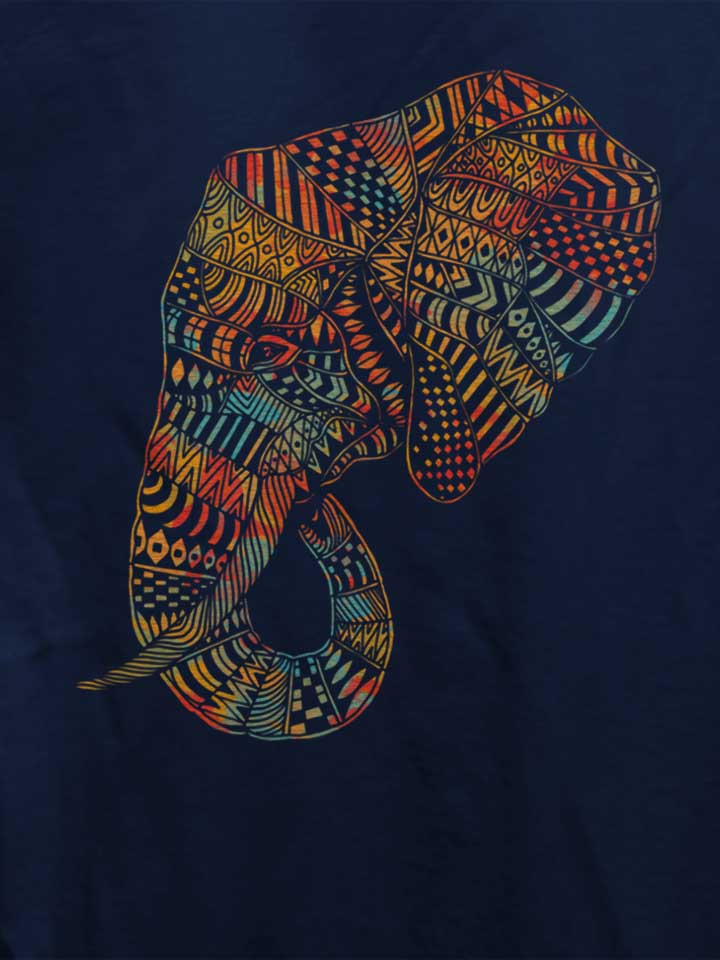 elephant-tribal-tattoo-damen-t-shirt dunkelblau 4