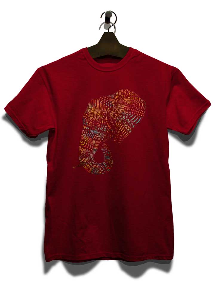 elephant-tribal-tattoo-t-shirt bordeaux 3