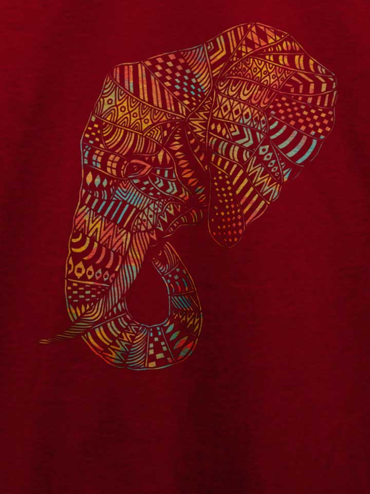 elephant-tribal-tattoo-t-shirt bordeaux 4