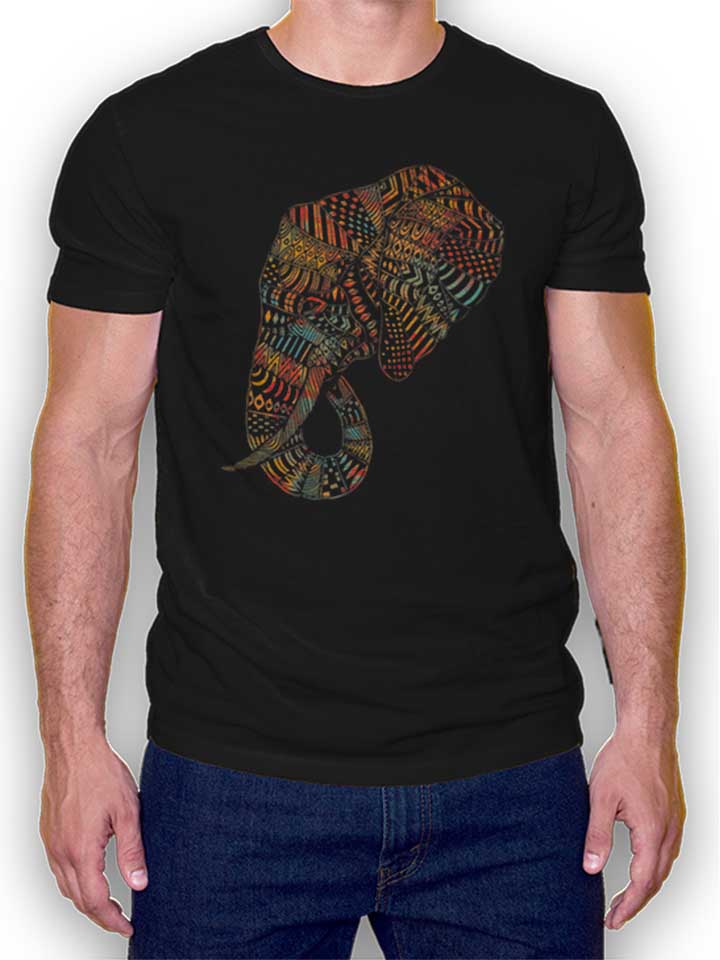 Elephant Tribal Tattoo T-Shirt schwarz L