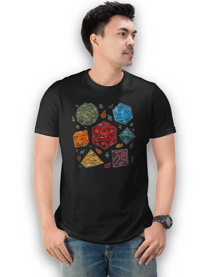 embroidery-dice-t-shirt schwarz 2