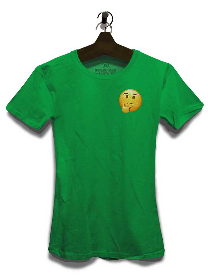 emoji-thinking-chest-print-damen-t-shirt gruen 3