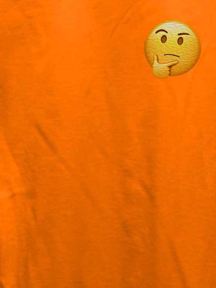 emoji-thinking-chest-print-damen-t-shirt orange 4
