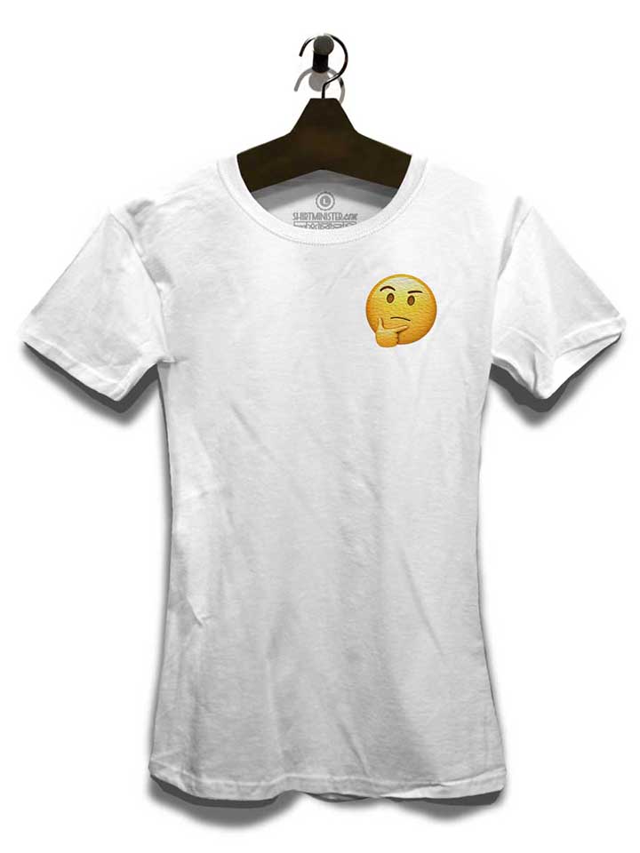emoji-thinking-chest-print-damen-t-shirt weiss 3