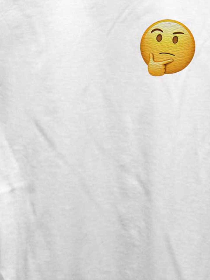 emoji-thinking-chest-print-damen-t-shirt weiss 4