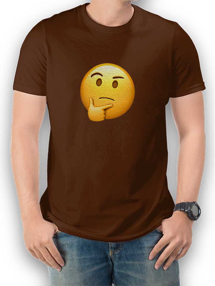 Emoji Thinking T-Shirt braun L