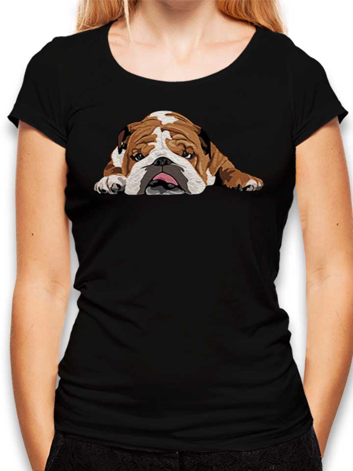 English Bulldog Damen T-Shirt schwarz L