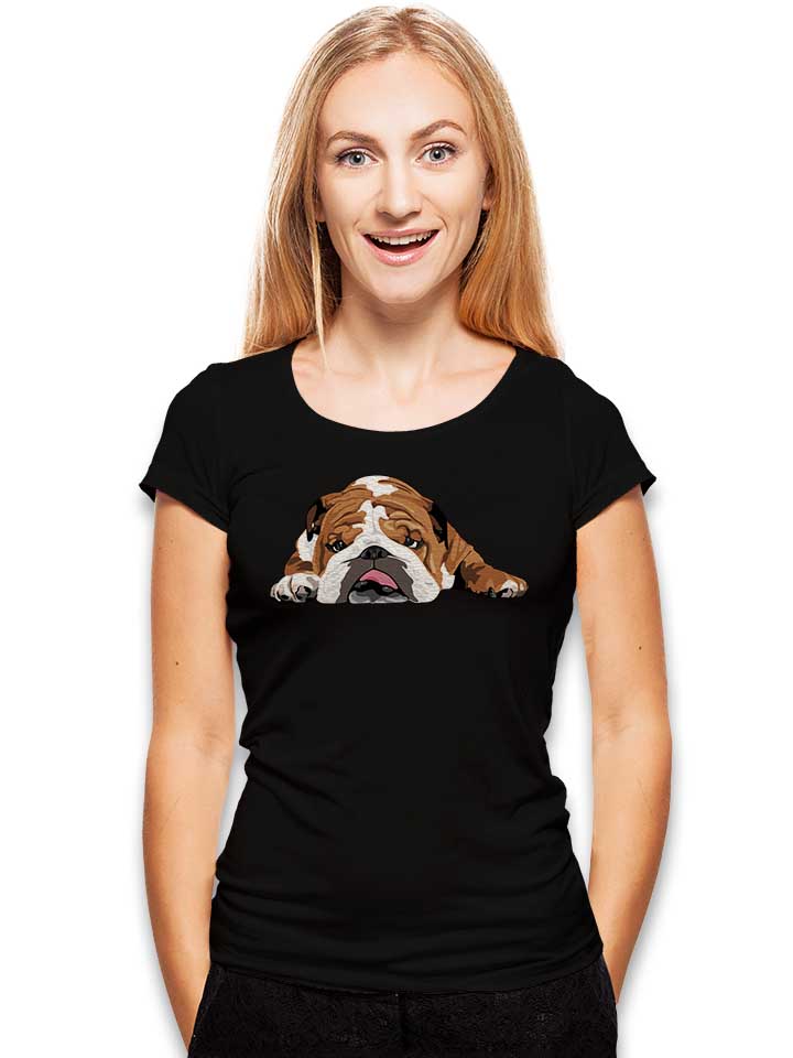 english-bulldog-damen-t-shirt schwarz 2
