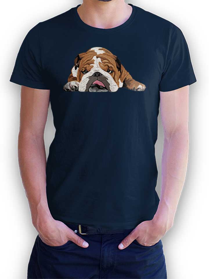 English Bulldog Camiseta azul-marino L