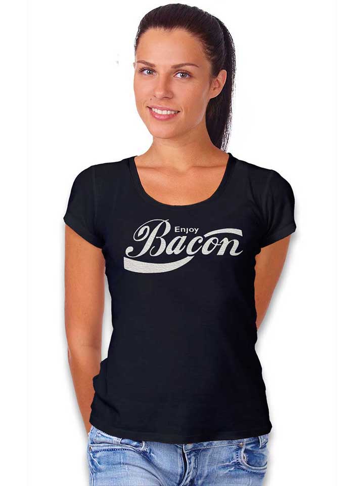 enjoy-bacon-damen-t-shirt schwarz 2