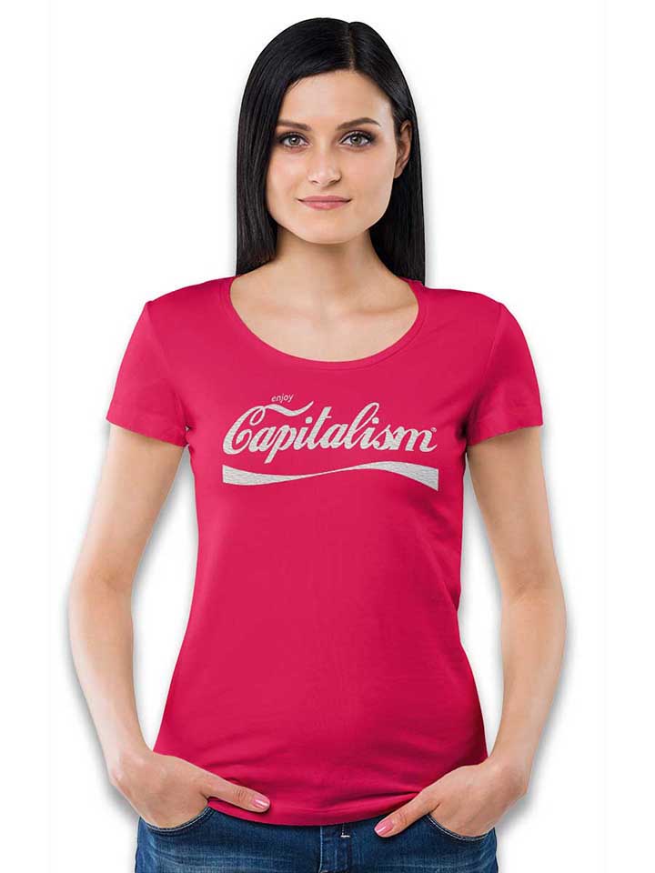 enjoy-capitalism-damen-t-shirt fuchsia 2