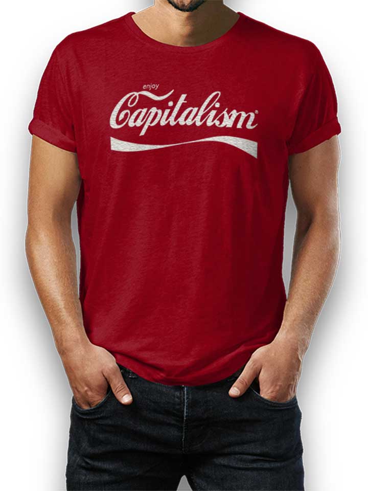 Enjoy Capitalism Camiseta burdeos L