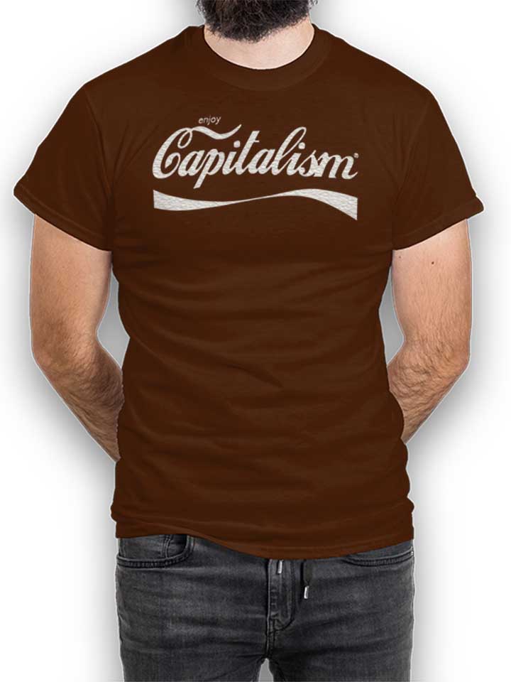 Enjoy Capitalism T-Shirt marrone L