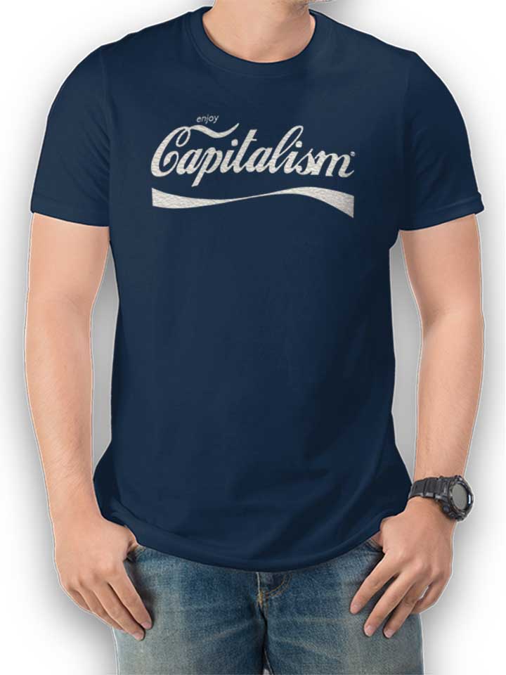 Enjoy Capitalism Kinder T-Shirt dunkelblau 110 / 116