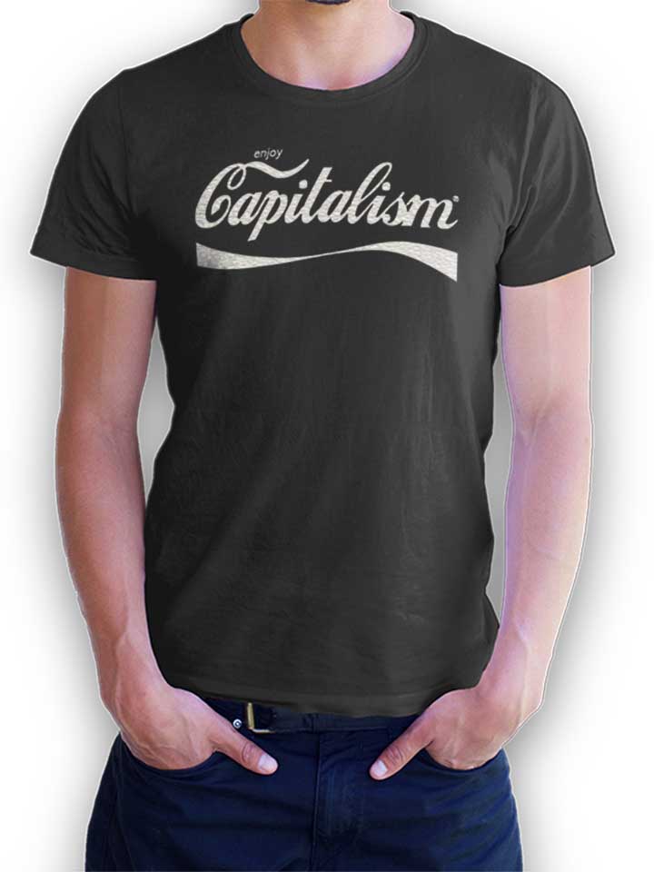 Enjoy Capitalism T-Shirt gris-fonc L