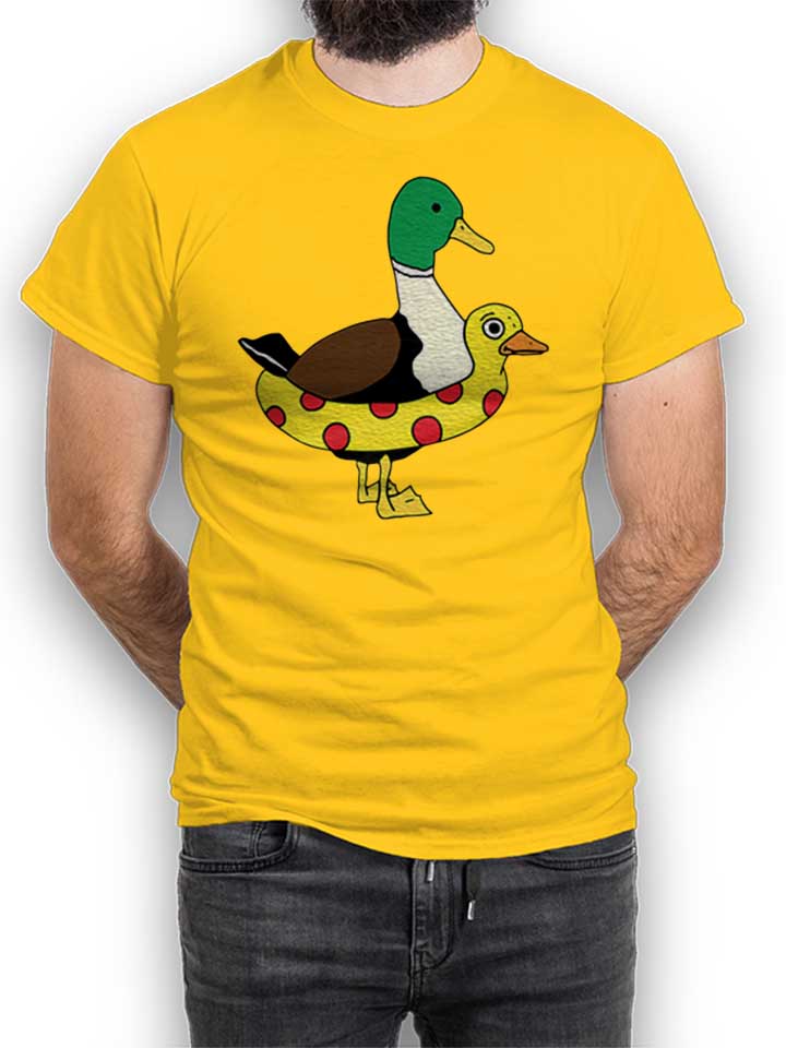 Ente Schwimmreifen T-Shirt gelb L