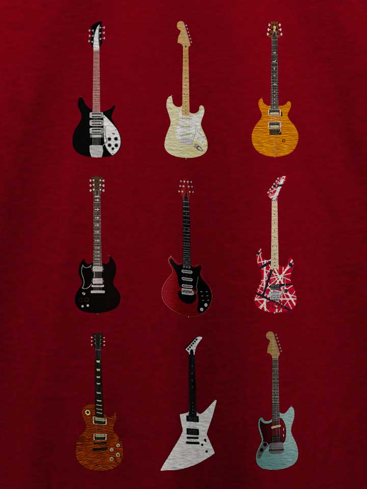 epic-guitars-of-rock-t-shirt bordeaux 4
