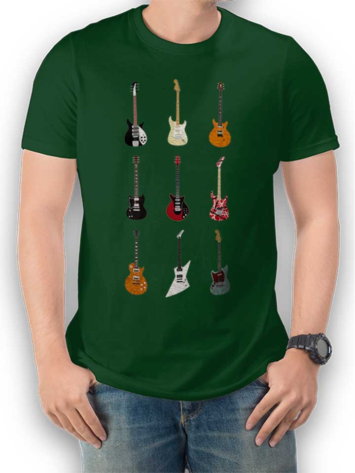 Epic Guitars Of Rock T-Shirt dark-green L