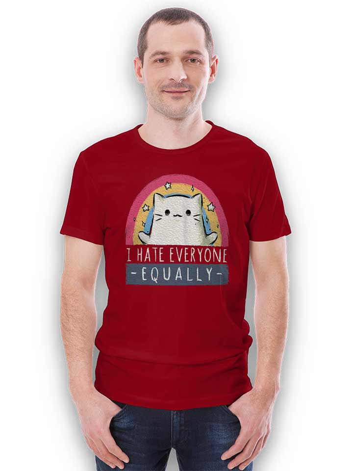 equally-hate-cat-t-shirt bordeaux 2