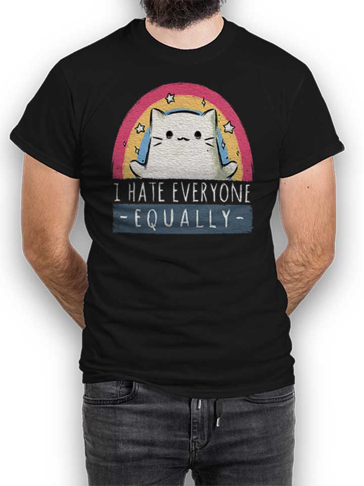 Equally Hate Cat T-Shirt schwarz L