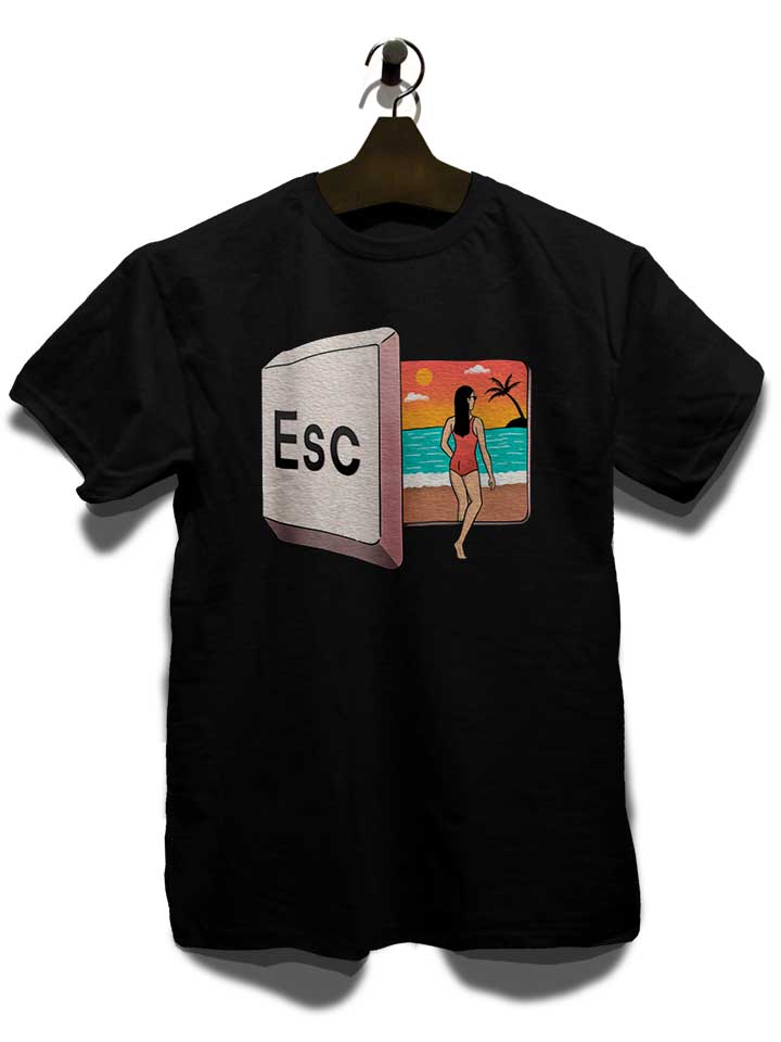 escape-to-the-beach-button-t-shirt schwarz 3
