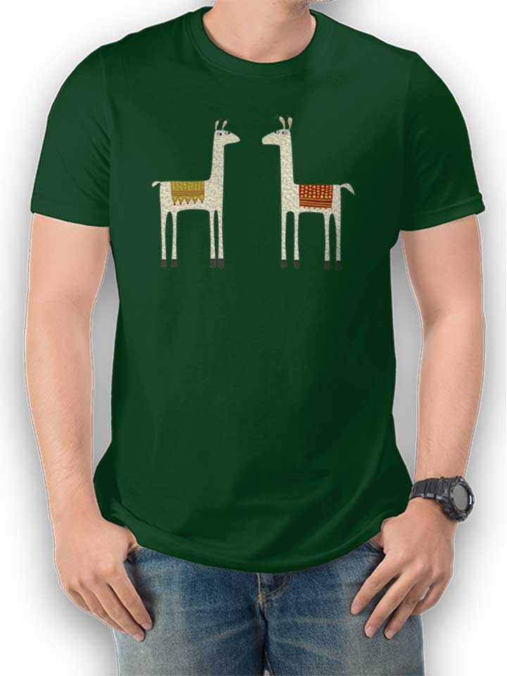 Everyone Lloves A Llama T-Shirt verde-scuro L