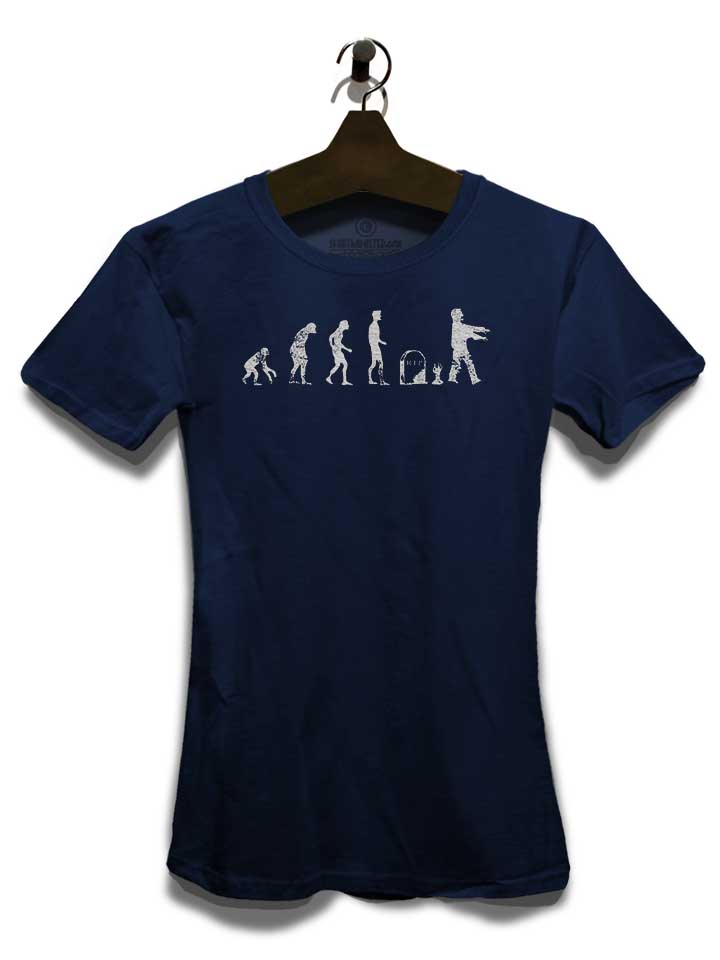 evolution-zombie-vintage-damen-t-shirt dunkelblau 3