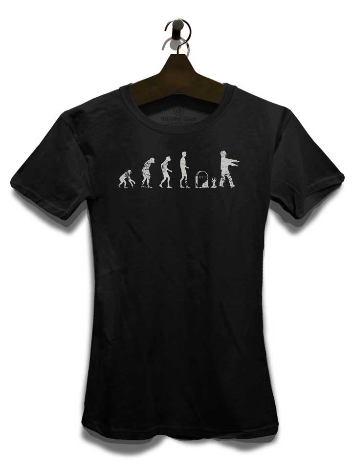 evolution-zombie-vintage-damen-t-shirt schwarz 3