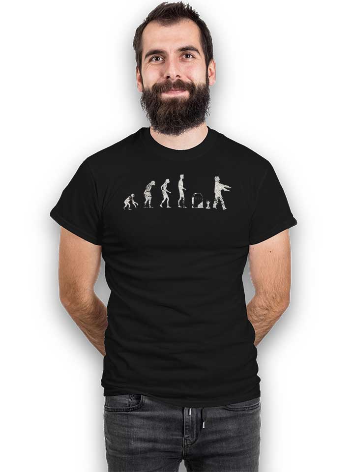 evolution-zombie-vintage-t-shirt schwarz 2