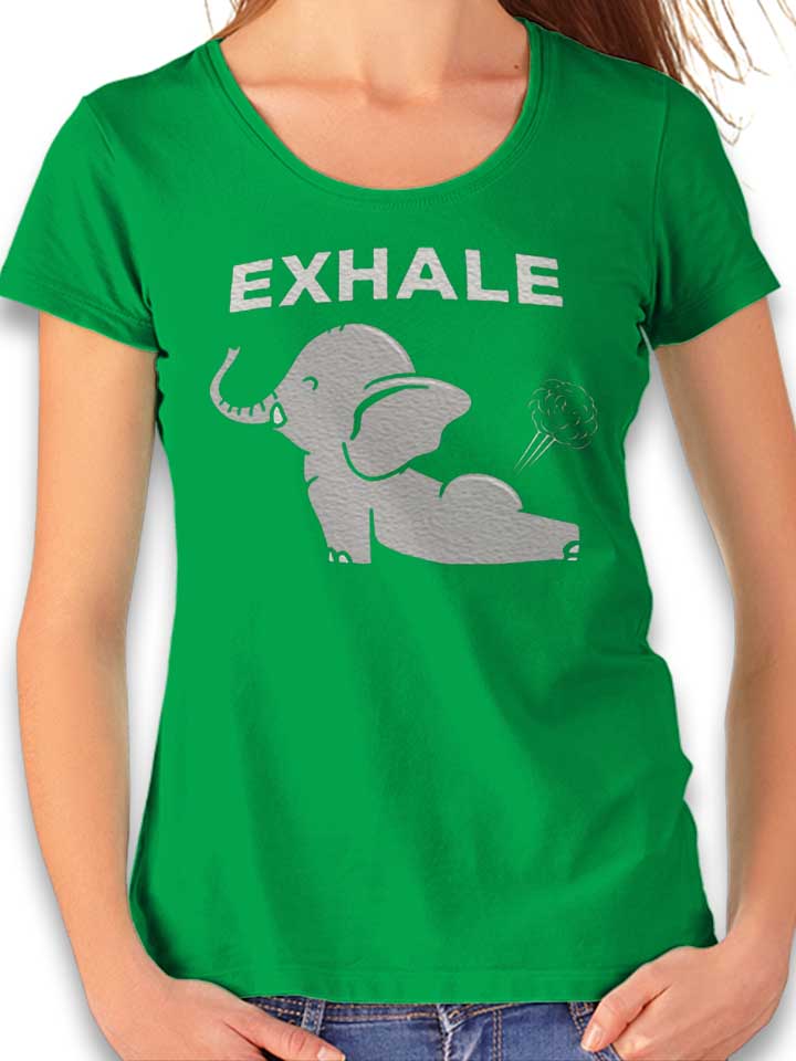 Exhale Elephant Yoga Damen T-Shirt gruen L