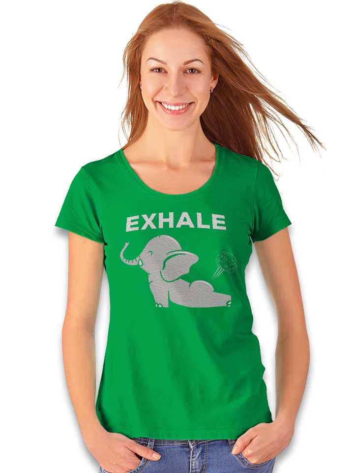 exhale-elephant-yoga-damen-t-shirt gruen 2