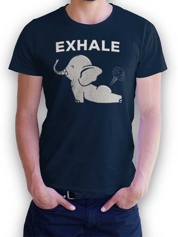 Exhale Elephant Yoga T-Shirt dunkelblau L