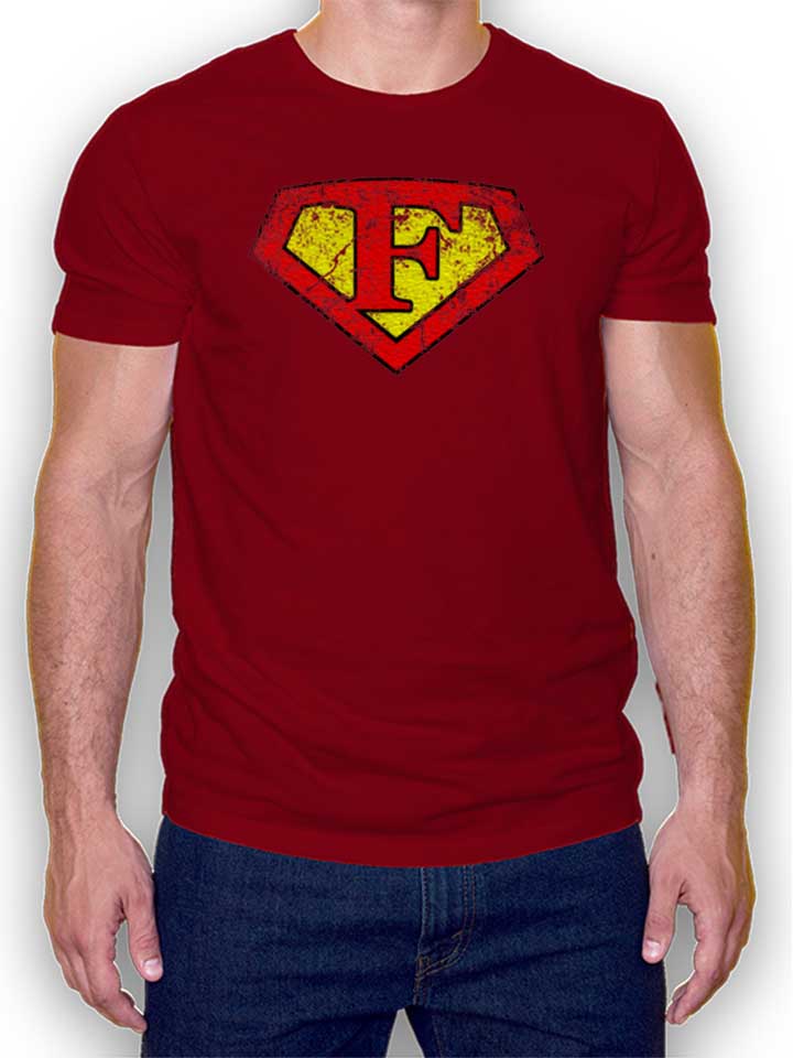 f-buchstabe-logo-vintage-t-shirt bordeaux 1