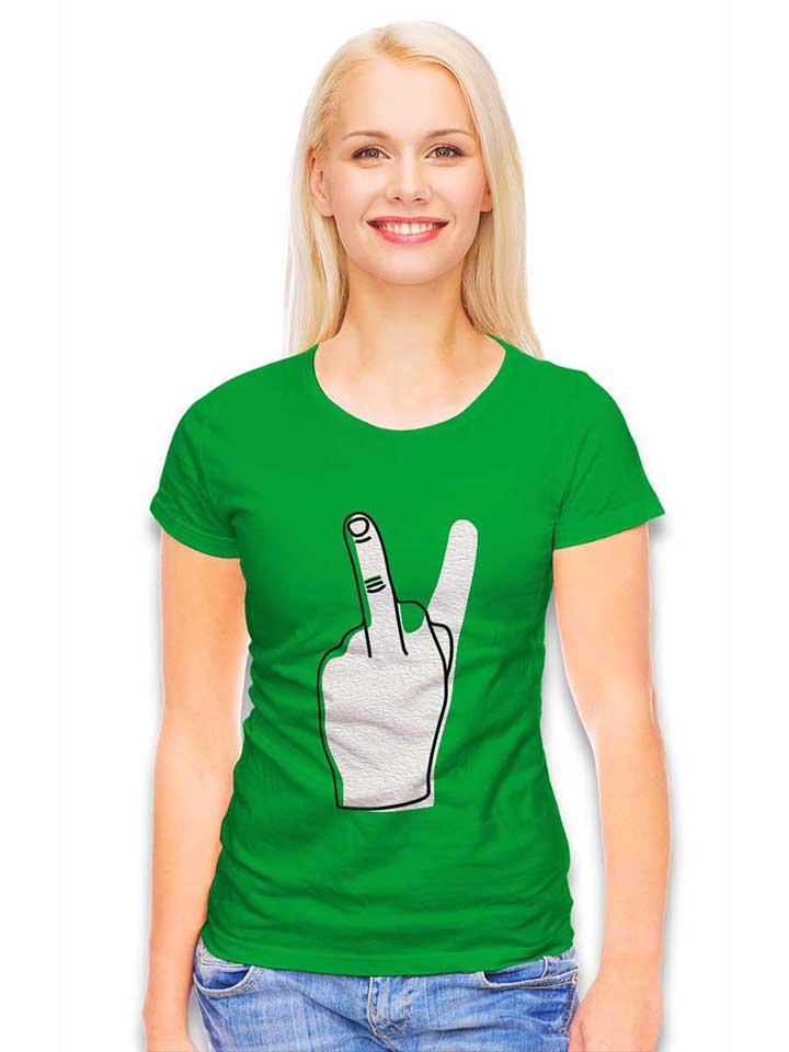 f-u-and-peace-sign-damen-t-shirt gruen 2