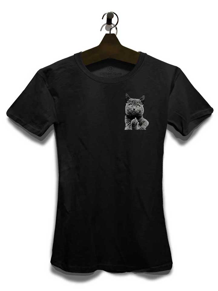 f-u-cat-chest-print-damen-t-shirt schwarz 3