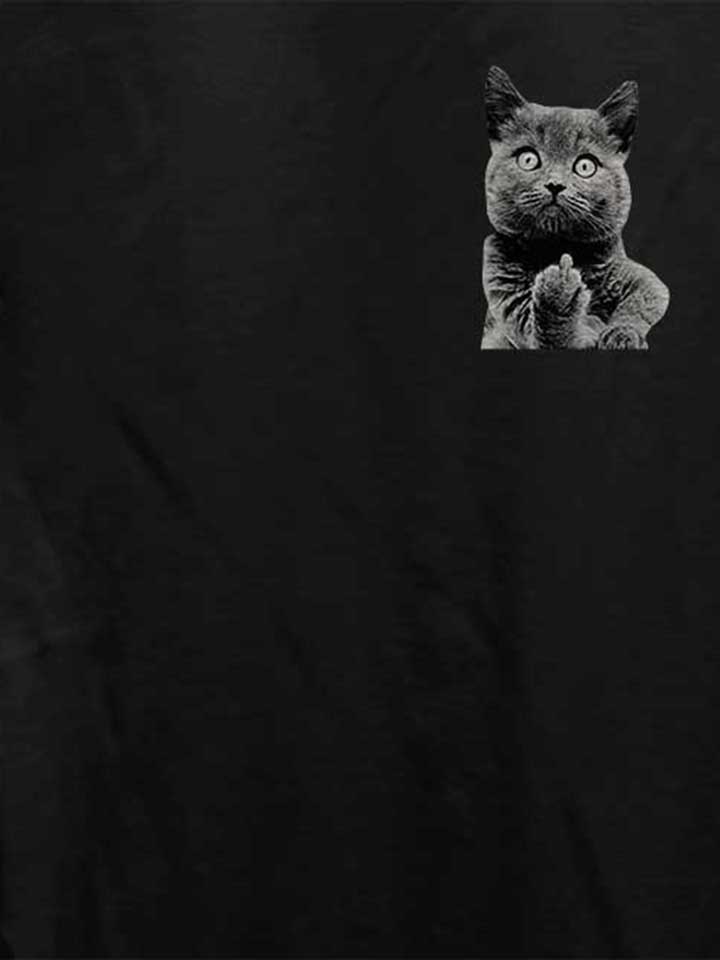 f-u-cat-chest-print-damen-t-shirt schwarz 4