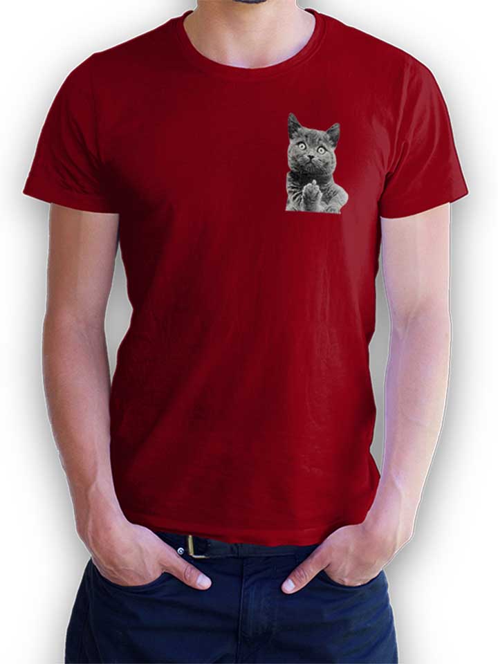f-u-cat-chest-print-t-shirt bordeaux 1