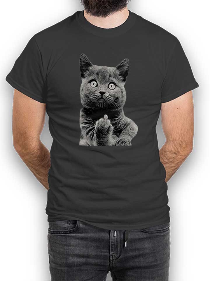 F U Cat T-Shirt dunkelgrau L