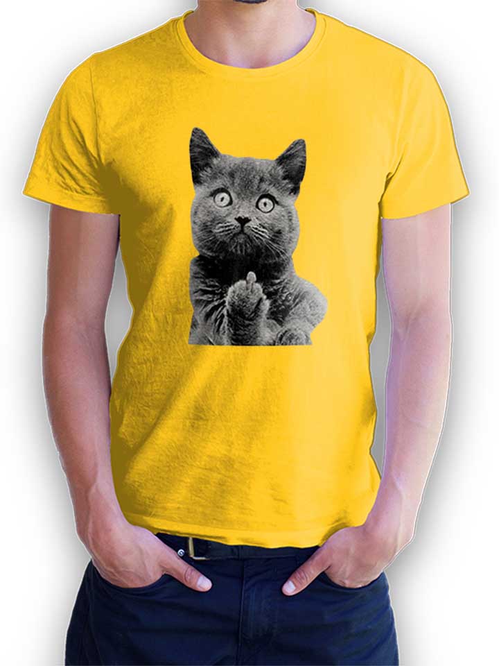 F U Cat T-Shirt yellow L