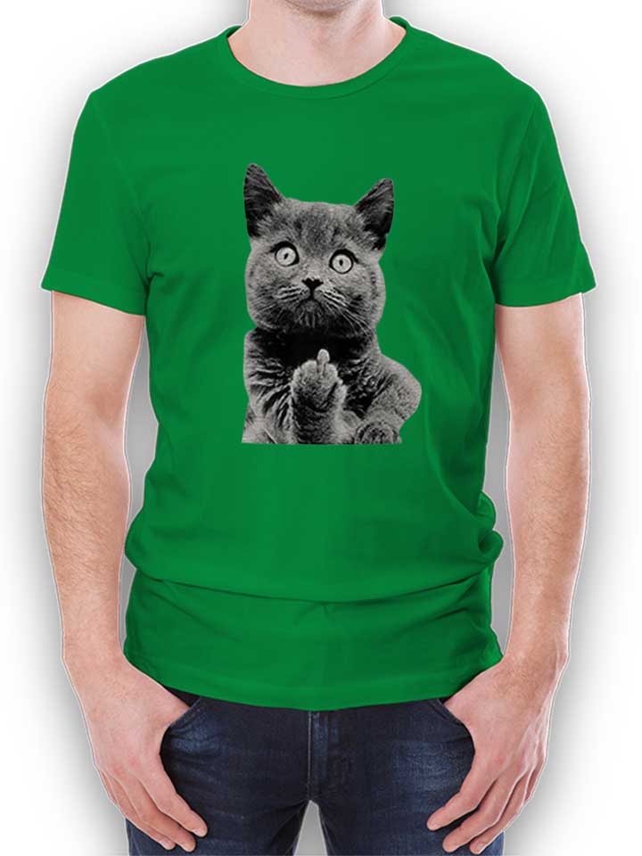 F U Cat T-Shirt green L