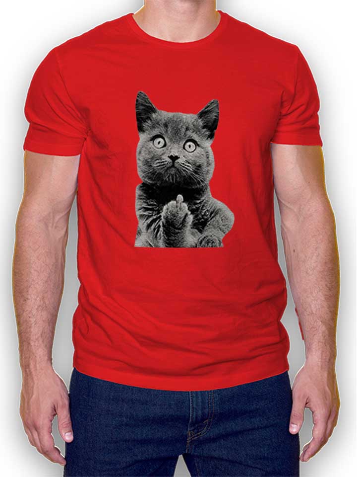 F U Cat T-Shirt red L