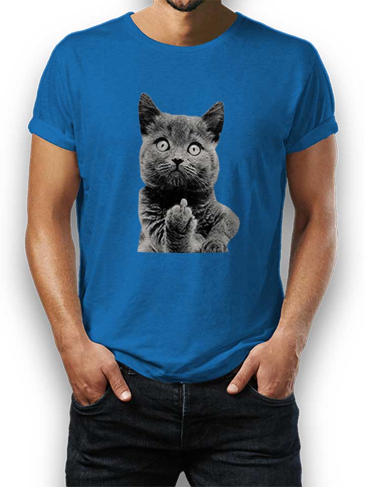 F U Cat Camiseta azul-real L