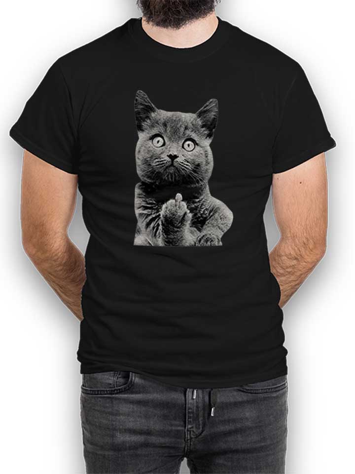 F U Cat T-Shirt schwarz L