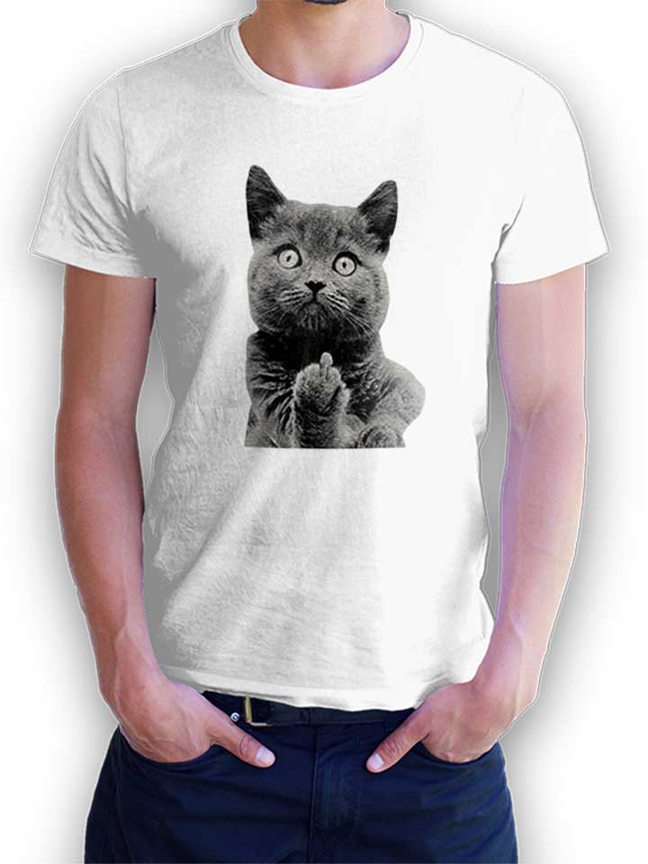 F U Cat T-Shirt weiss L