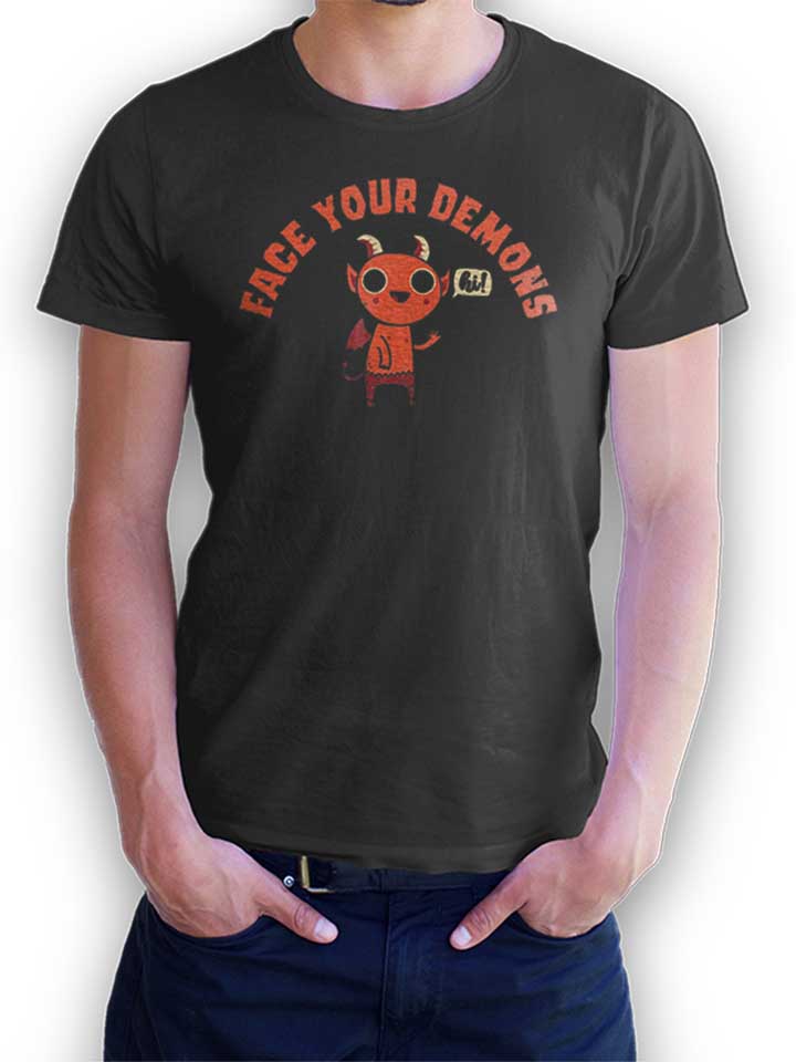Face Your Demons Camiseta gris-oscuro L